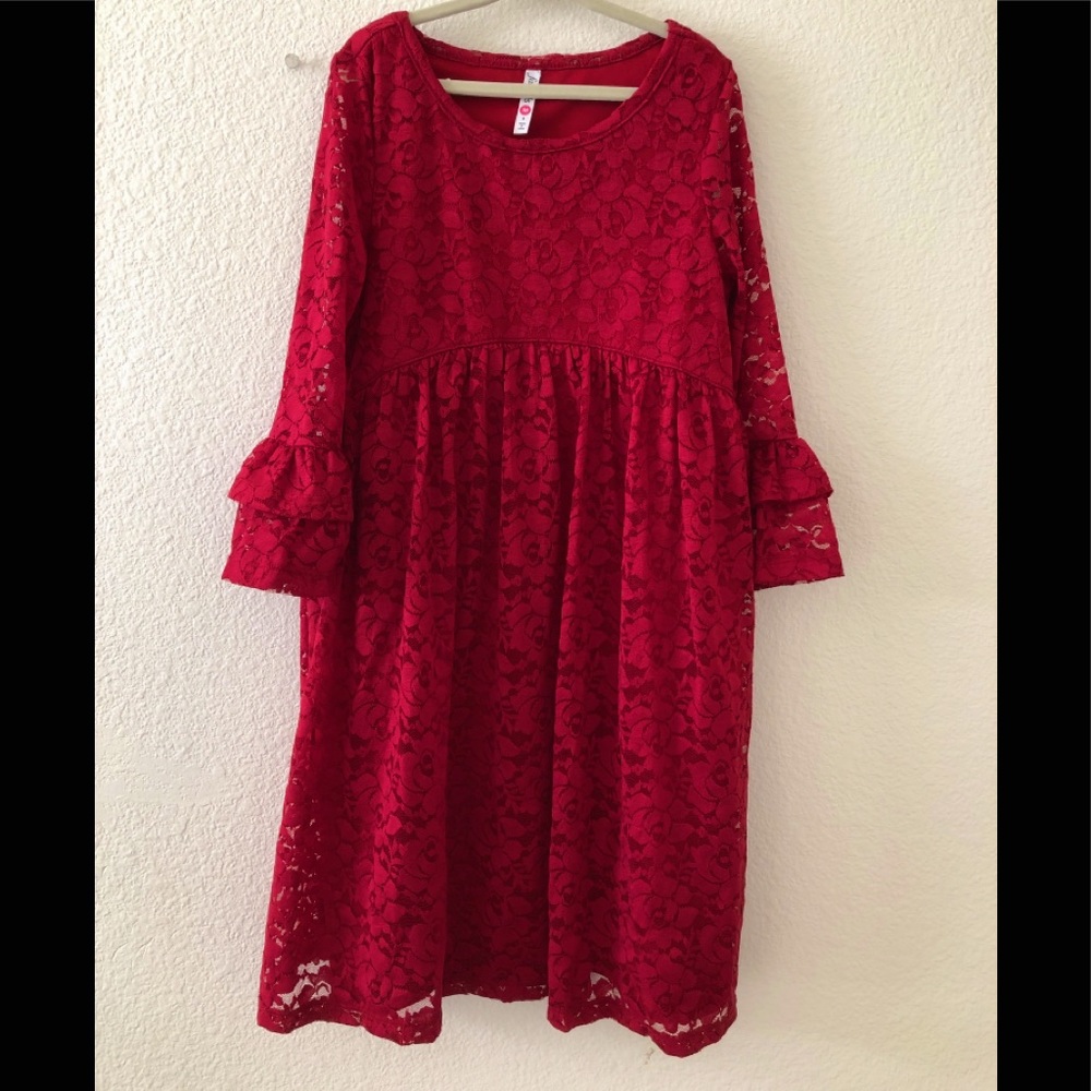Just fab kids lace red dress